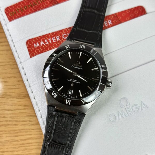 Best Fake Omega Replica Watch Constellation Black Leather Strap Factory VS 41mm - Top Watch - Image 3