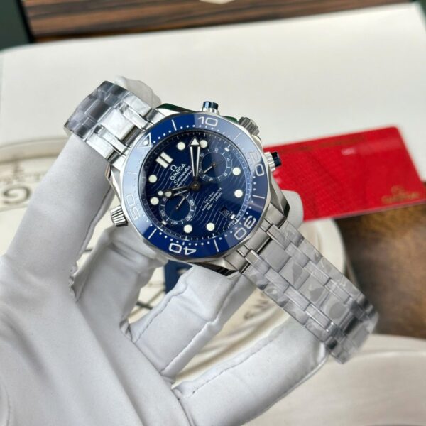 Swiss 1:1 Omega Seamaster Diver 300M Chronograph Replica Watch Dial Blue N1 Factory 44mm - Top Watch - Image 2
