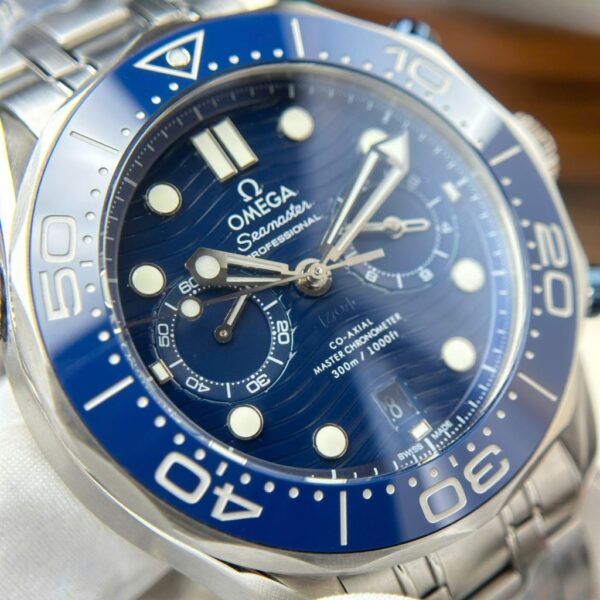 Swiss 1:1 Omega Seamaster Diver 300M Chronograph Replica Watch Dial Blue N1 Factory 44mm - Top Watch - Image 3
