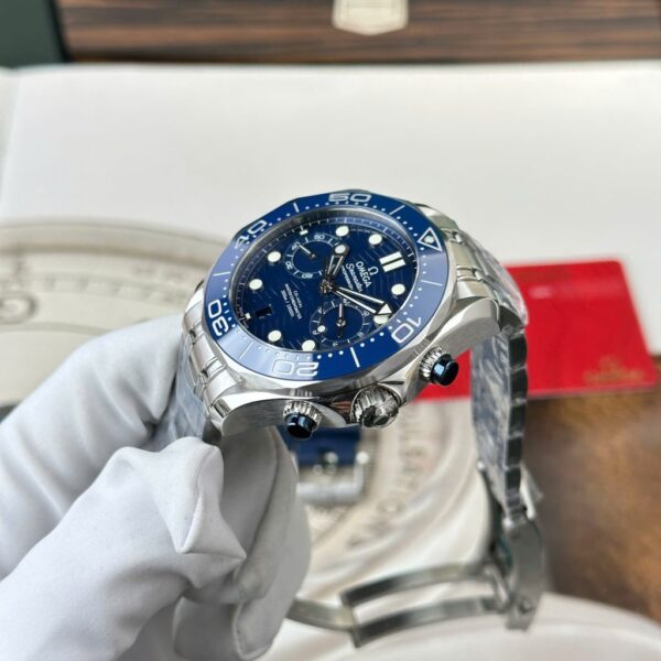 Swiss 1:1 Omega Seamaster Diver 300M Chronograph Replica Watch Dial Blue N1 Factory 44mm - Top Watch - Image 5