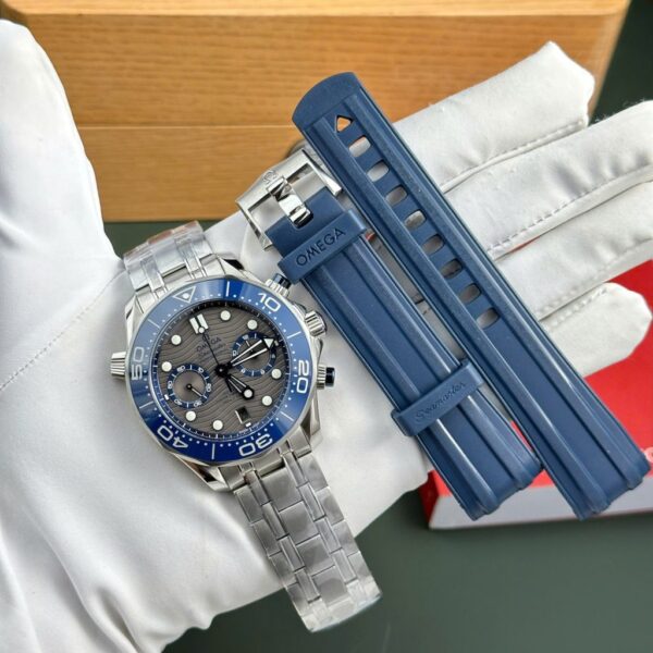 Swiss 1:1 Omega Seamaster Diver 300M Chronograph Replica Watches Dial Gray N1 Factory 44mm - Top Watch