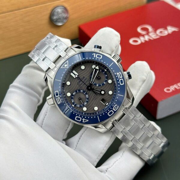 Swiss 1:1 Omega Seamaster Diver 300M Chronograph Replica Watches Dial Gray N1 Factory 44mm - Top Watch - Image 2