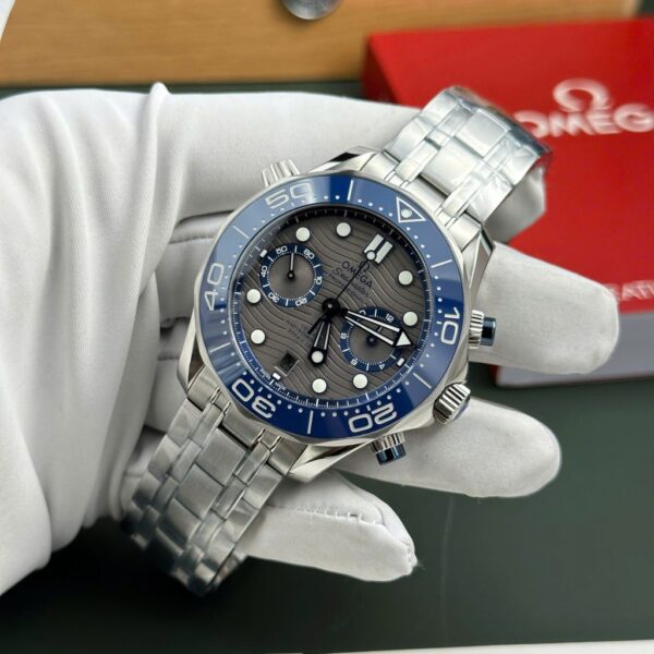 Swiss 1:1 Omega Seamaster Diver 300M Chronograph Replica Watches Dial Gray N1 Factory 44mm - Top Watch - Image 3