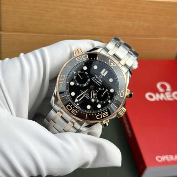 Best Fake Omega Seamaster Diver 300M Chronograph Replica Watches Black Dial N1 Factory 44mm - Top Watch - Image 3