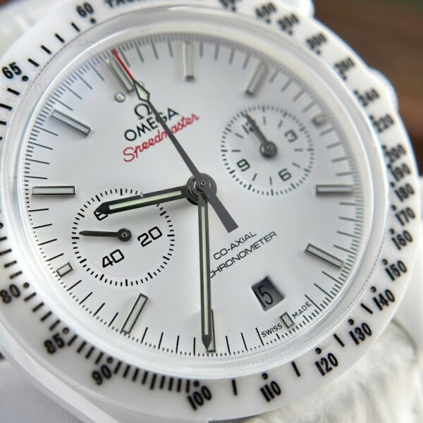 Swiss 1:1 Omega Speedmaster White Ceramic Replica Watch Best Fake Quality N1 Factory 44mm - Top Watch - Image 6
