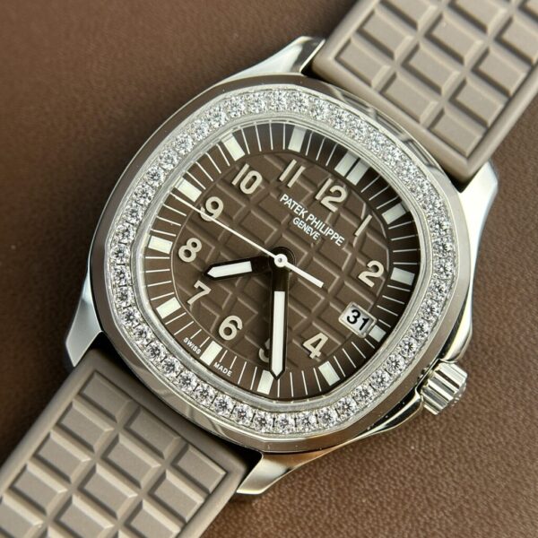 Swiss 1:1 Patek Philippe Aquanaut 5067 Replica 1:1 Watch Gray With Diamonds Bezel PPF 35.6mm - Top Watch - Image 3