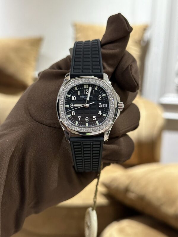 Swiss 1:1 Patek Philippe Aquanaut 5067 Women's Black With Diamond Bezel Replica 1:1 Watch PPF 35.6mm - Top Watch