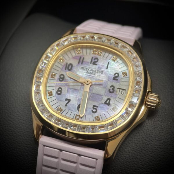 Best Fake Patek Philippe Aquanaut 5072R Women Pink Rose Gold Plated Rep 11 Watch PPF 35.6mm - Top Watch - Image 3