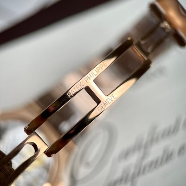 Swiss 1:1 Patek Philippe Nautilus 5712 Chocolate Dial Gold Plated Replica 11 Watch GR 40mm - Top Watch - Image 4