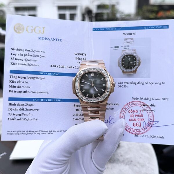 Best Fake Patek Philippe Nautilus 5723 Gold Wrapped With Moissanite Baguette Diamonds 3K 40mm - Top Watch