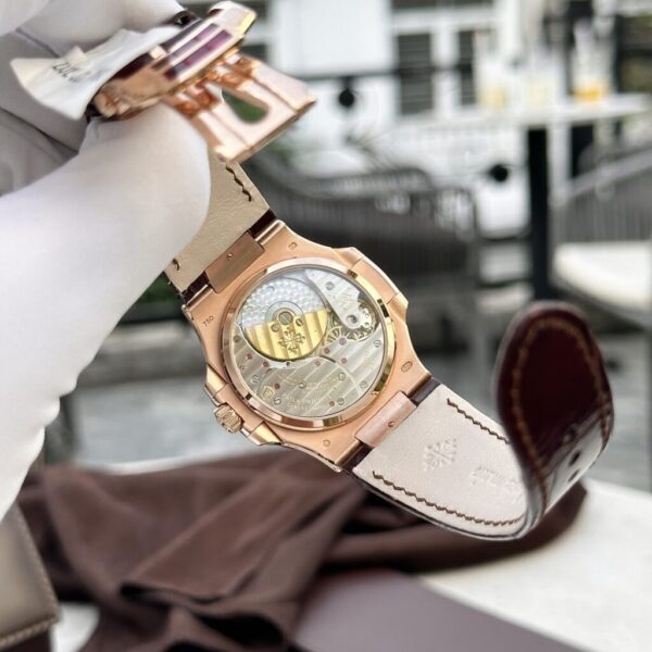 Swiss 1:1 Patek Philippe Nautilus 5724 Gold Wrapped With Ruby Replica Watch 40mm - Top Watch - Image 8