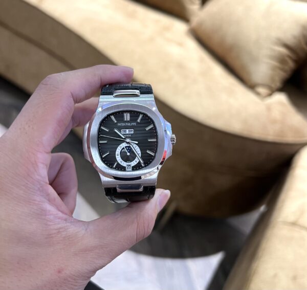Swiss 1:1 Patek Philippe Nautilus 5726 Replica 1:1 Watch Black Dial Leather Strap Factory PPF 40.5mm - Top Watch