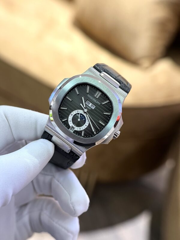 Swiss 1:1 Patek Philippe Nautilus 5726 Replica 1:1 Watch Black Dial Leather Strap Factory PPF 40.5mm - Top Watch - Image 3