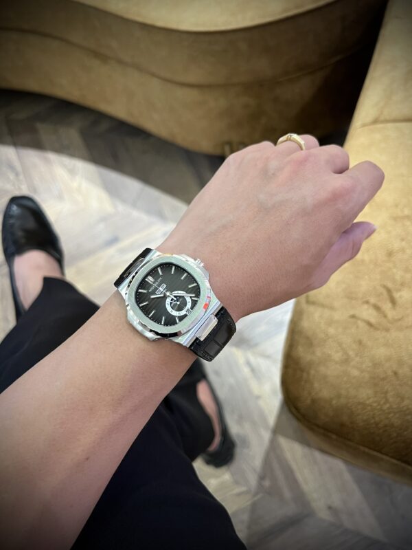Swiss 1:1 Patek Philippe Nautilus 5726 Replica 1:1 Watch Black Dial Leather Strap Factory PPF 40.5mm - Top Watch - Image 5