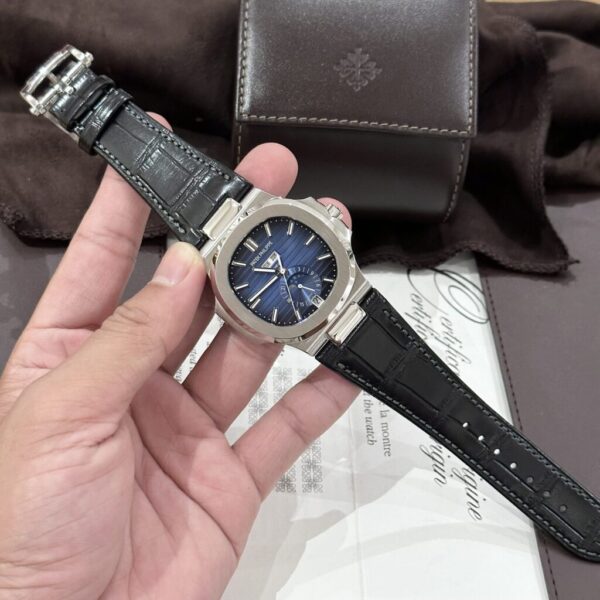 Best Fake Patek Philippe Nautilus 5726 Replica 1:1 Watch Blue Dial Leather Strap GRF 40.5mm - Top Watch - Image 2