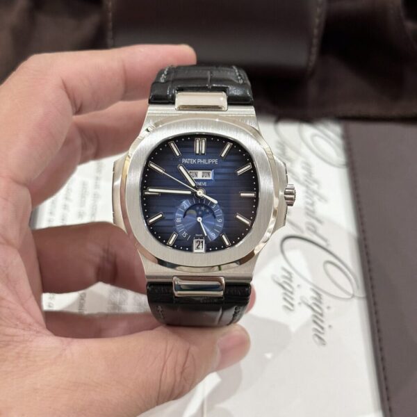 Best Fake Patek Philippe Nautilus 5726 Replica 1:1 Watch Blue Dial Leather Strap GRF 40.5mm - Top Watch - Image 3