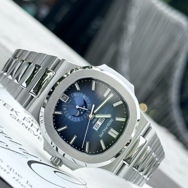 Replica Patek Philippe Nautilus 5726 Replica 1:1 Watch Blue Dial Metal Strap PPF Factory 40.5mm - Top Watch - Image 2