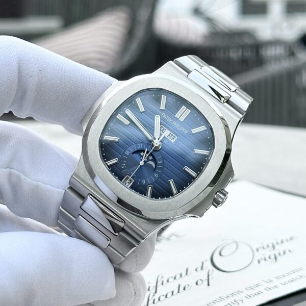 Replica Patek Philippe Nautilus 5726 Replica 1:1 Watch Blue Dial Metal Strap PPF Factory 40.5mm - Top Watch - Image 5