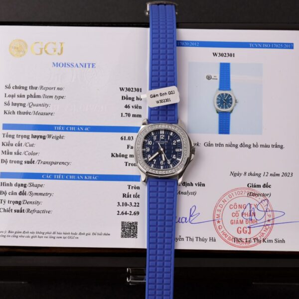Best Fake Patek Philippe Rep 11 Watch Aquanaut 5067 Moissanite Diamond Grade Blue Quartz Movement 35.6mm - Top Watch