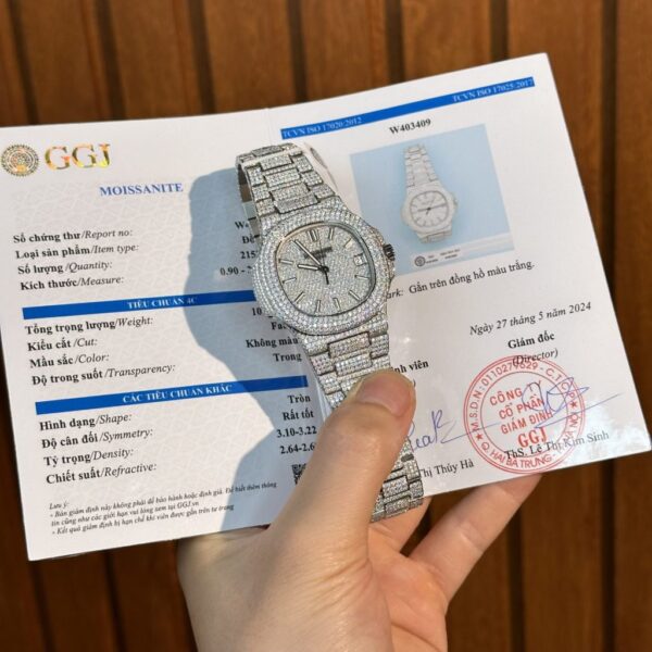 Swiss 1:1 Patek Philippe Replica 1:1 Watch Nautilus 5719 Full Diamond Moissanite Hong Kong 40mm - Top Watch - 图片 2
