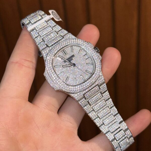 Swiss 1:1 Patek Philippe Replica 1:1 Watch Nautilus 5719 Full Diamond Moissanite Hong Kong 40mm - Top Watch - 图片 5