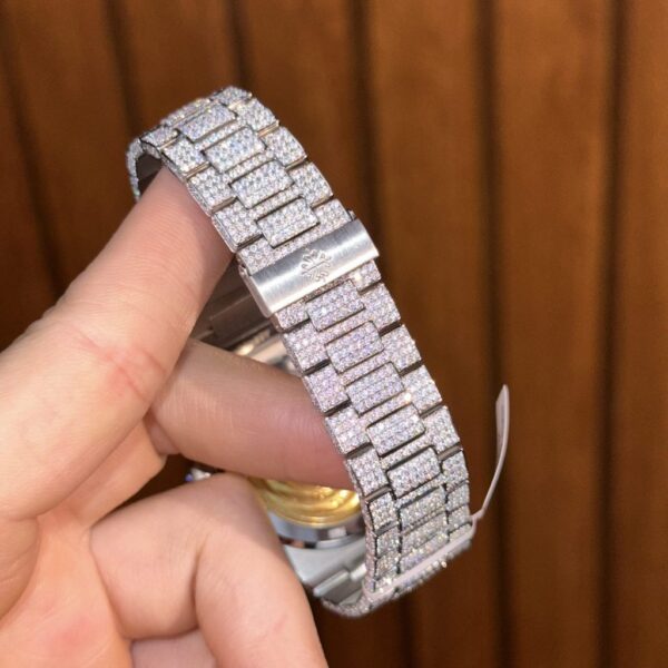 Swiss 1:1 Patek Philippe Replica 1:1 Watch Nautilus 5719 Full Diamond Moissanite Hong Kong 40mm - Top Watch - 图片 9