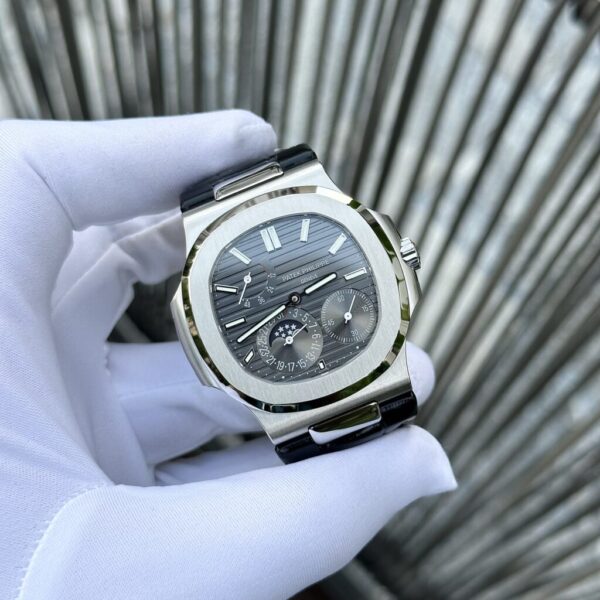 Swiss 1:1 Patek Philippe Replica 1:1 Watch 5712 Gray Dial Leather Strap GRF 40mm - Top Watch - Image 2