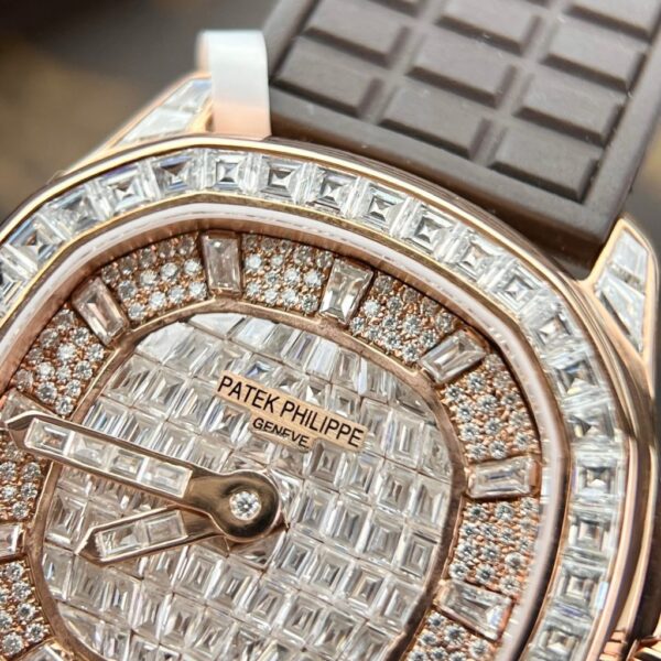 Best Fake Patek Philippe Replica 1:1 Watch Aquanaut 5062 Gold Wrapped Moissanite Diamond 35.6mm - Top Watch - Image 3