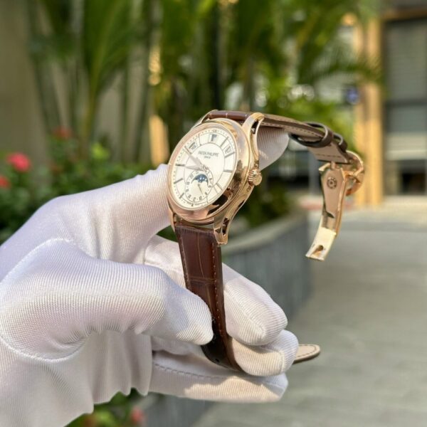 Swiss 1:1 Patek Philippe Replica 11 Watch Complications 5205R Rose Gold Switzerland White Dial 40mm - Top Watch - Image 4