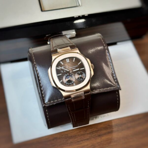 Replica Patek Philippe Replica 1:1 Watch Nautilus 5712 Chocolate Dial Leather Strap GR Factory 40mm - Top Watch - Image 2