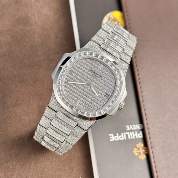 Swiss 1:1 Patek Philippe Replica 1:1 Watch Nautilus 5719 Swiss 1:1 Movement Full Diamond 40mm - Top Watch - Image 2