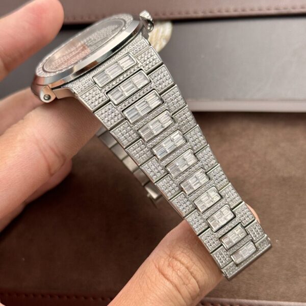Swiss 1:1 Patek Philippe Replica 1:1 Watch Nautilus 5719 Swiss 1:1 Movement Full Diamond 40mm - Top Watch - Image 4