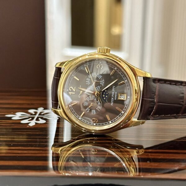 Best Fake Patek Philippe Replica Watch Complications 5146 Gold Plated leather Strap 40mm - Top Watch - Image 3