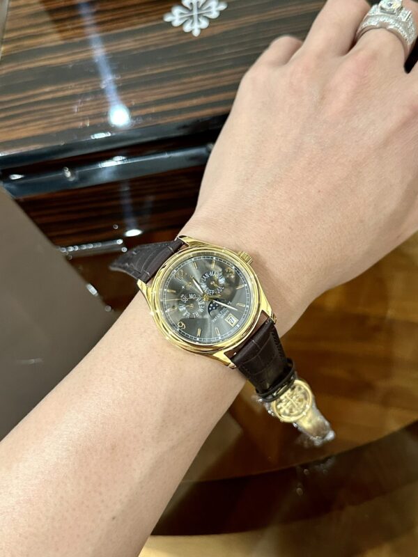 Best Fake Patek Philippe Replica Watch Complications 5146 Gold Plated leather Strap 40mm - Top Watch - Image 6