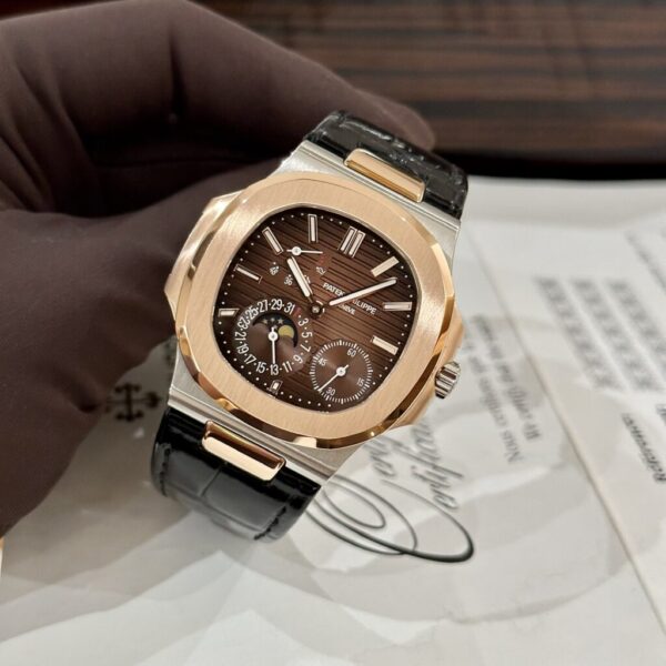 Best Fake Patek Philippe Replica Watch Nautilus 5712 Demi Rose Gold Chocolate GRF 40mm - Top Watch