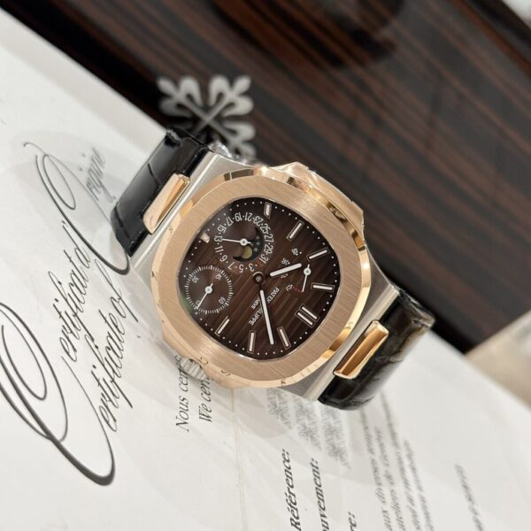 Best Fake Patek Philippe Replica Watch Nautilus 5712 Demi Rose Gold Chocolate GRF 40mm - Top Watch - Image 3