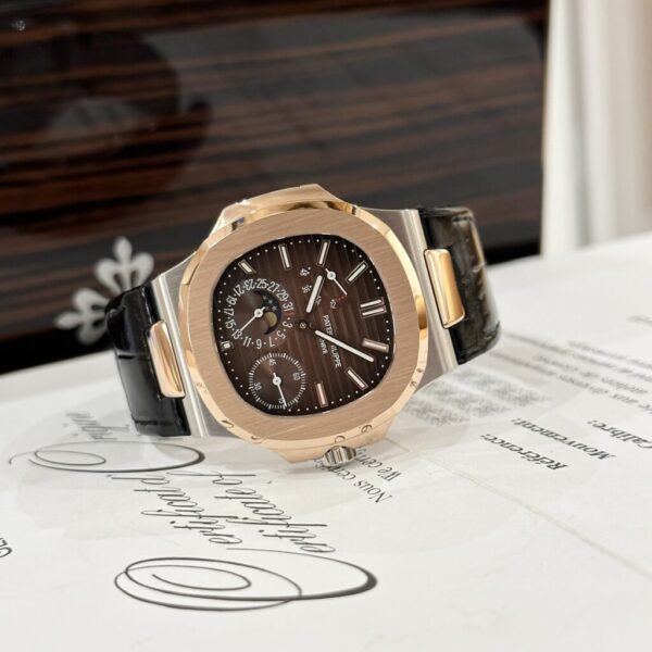 Best Fake Patek Philippe Replica Watch Nautilus 5712 Demi Rose Gold Chocolate GRF 40mm - Top Watch - Image 4