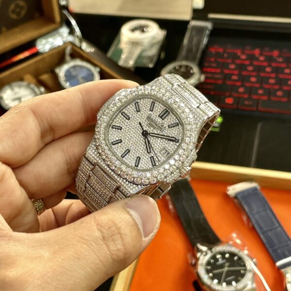 Swiss 1:1 Patek Philippe Replica Watches Nautilus 5719 Full Diamonds PPF 40mm - Top Watch - Image 3