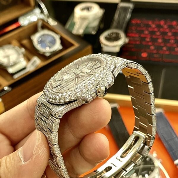 Swiss 1:1 Patek Philippe Replica Watches Nautilus 5719 Full Diamonds PPF 40mm - Top Watch - Image 7