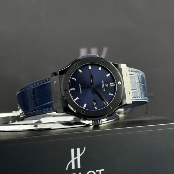 Swiss 1:1 Hublot Replica 11 Watch Black Ceramic Case Blue Dial Refined Movement SW300 JJZ 42mm - Top Watch - Image 2