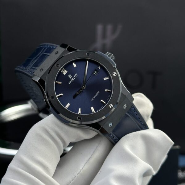 Swiss 1:1 Hublot Replica 11 Watch Black Ceramic Case Blue Dial Refined Movement SW300 JJZ 42mm - Top Watch - Image 3