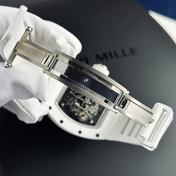 Best Fake Richard Mille Rep 1:1 Watch RM055 Ceramic Bubba Watson White Factory BBR 45mm - Top Watch - Image 10