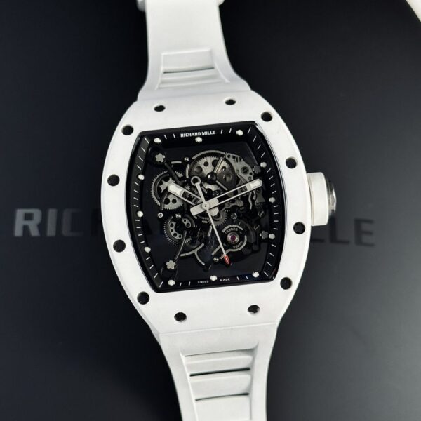 Best Fake Richard Mille Rep 1:1 Watch RM055 Ceramic Bubba Watson White Factory BBR 45mm - Top Watch - Image 2