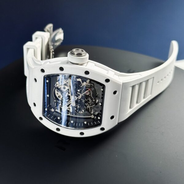 Best Fake Richard Mille Rep 1:1 Watch RM055 Ceramic Bubba Watson White Factory BBR 45mm - Top Watch - Image 3