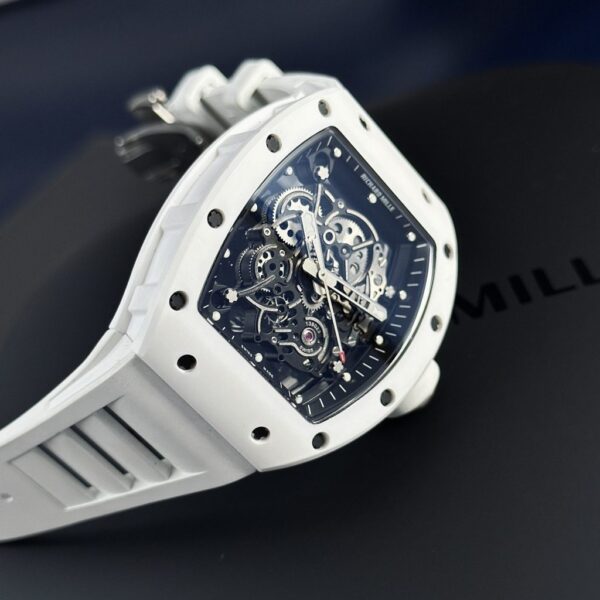 Best Fake Richard Mille Rep 1:1 Watch RM055 Ceramic Bubba Watson White Factory BBR 45mm - Top Watch - Image 4