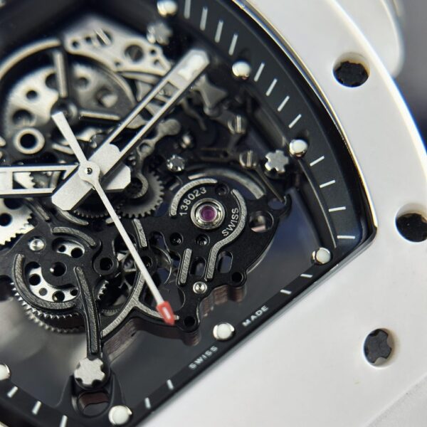 Best Fake Richard Mille Rep 1:1 Watch RM055 Ceramic Bubba Watson White Factory BBR 45mm - Top Watch - Image 5