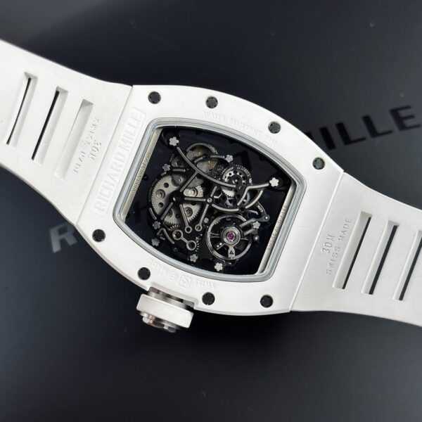 Best Fake Richard Mille Rep 1:1 Watch RM055 Ceramic Bubba Watson White Factory BBR 45mm - Top Watch - Image 8
