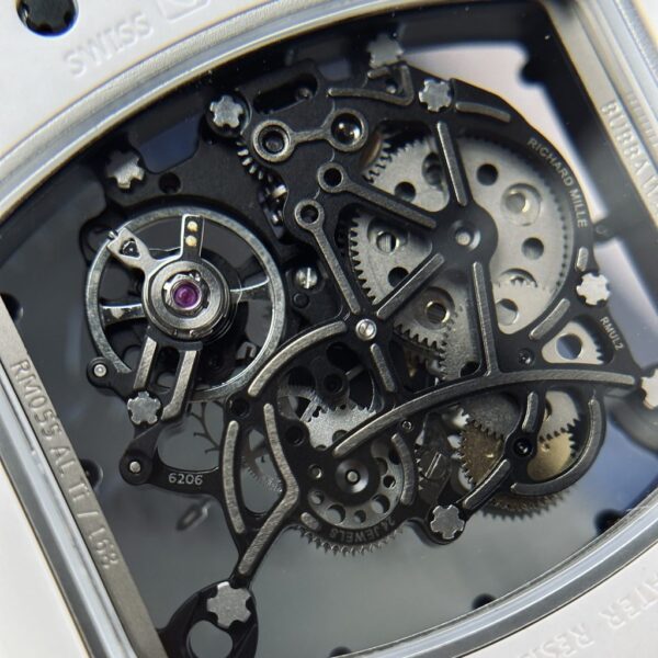 Best Fake Richard Mille Rep 1:1 Watch RM055 Ceramic Bubba Watson White Factory BBR 45mm - Top Watch - Image 9
