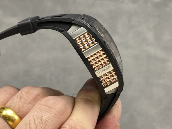 Swiss 1:1 Richard Mille Replica 11 Watch RM66 Ultra Light Carbon Rose Gold Wrapped Refine 42.7mm - Top Watch - Image 4