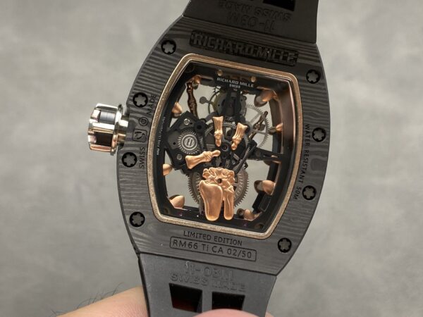 Swiss 1:1 Richard Mille Replica 11 Watch RM66 Ultra Light Carbon Rose Gold Wrapped Refine 42.7mm - Top Watch - Image 6